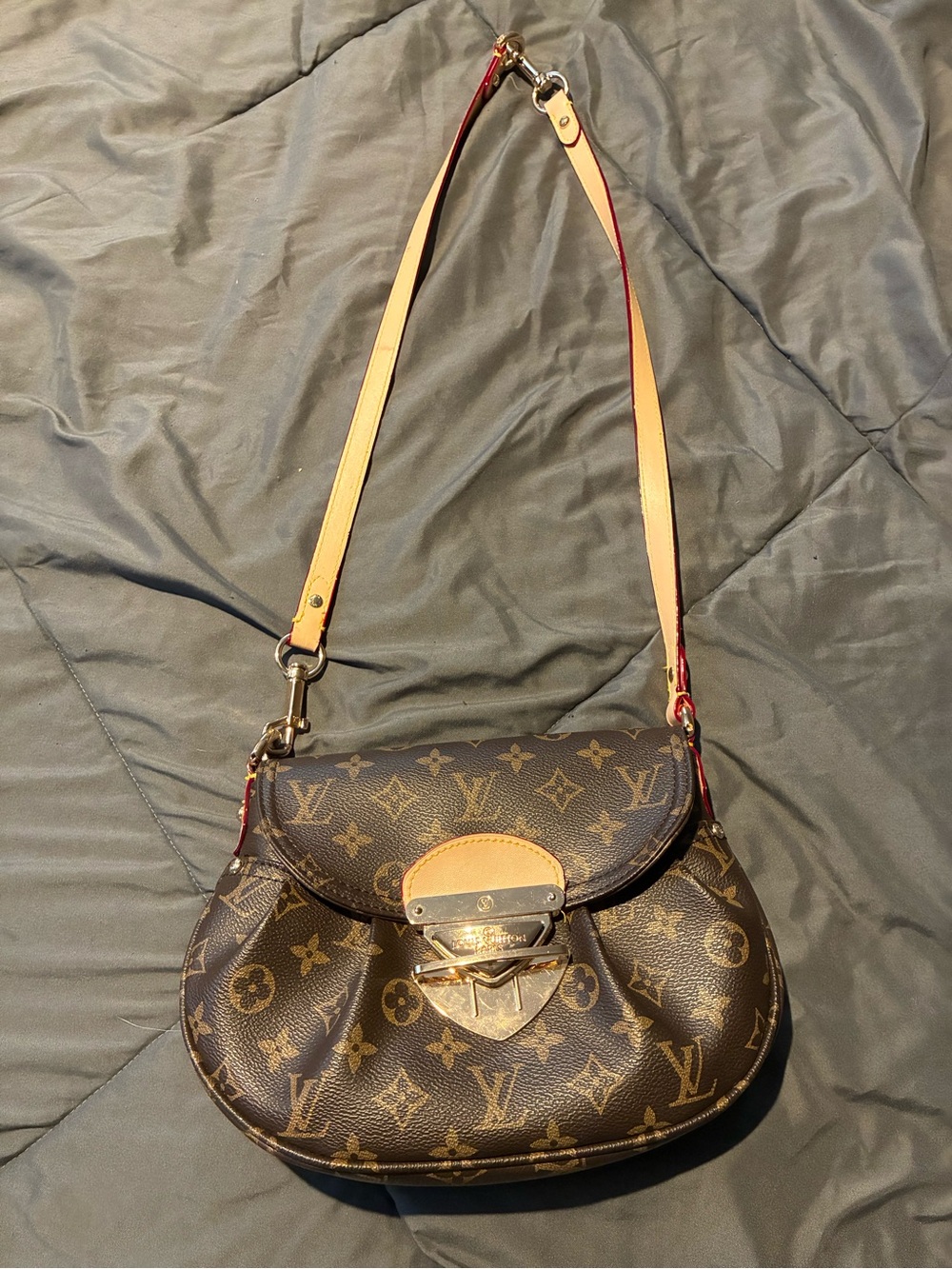 Louis Vuitton Monogram Saddle Shoulder Bag in Brown and Natural Leather